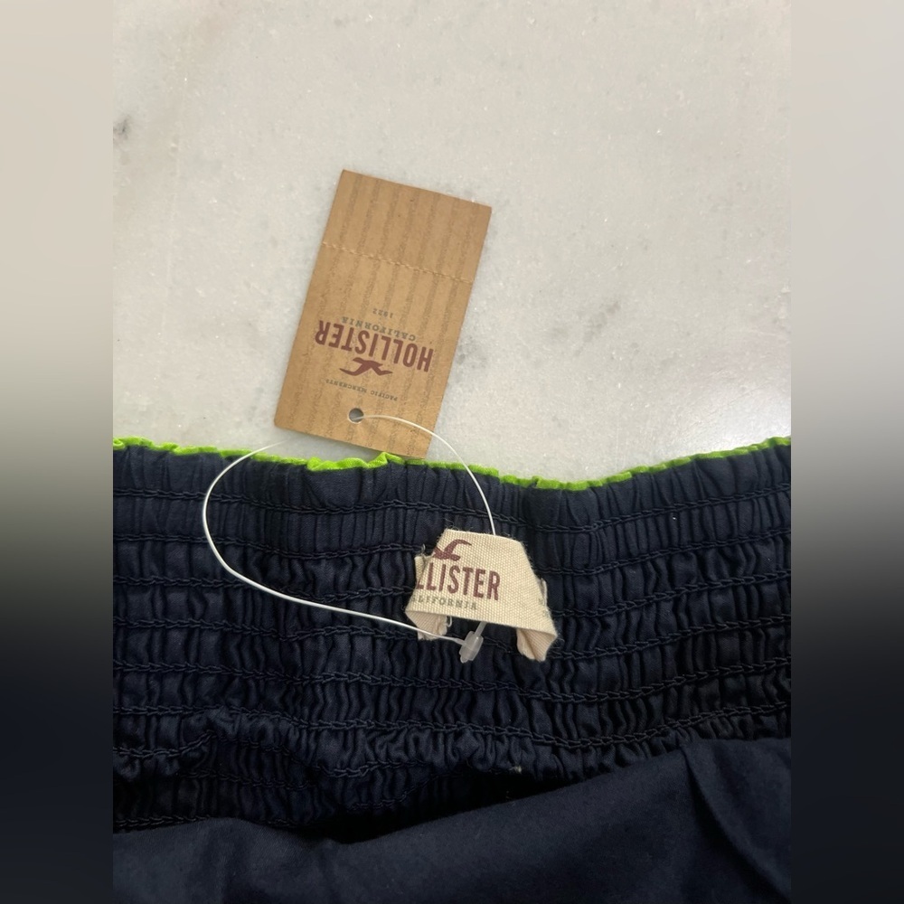 Hollister Navy And Green Strapless Peplum Juniors Top Size Medium New With Tags - Picture 6 of 6